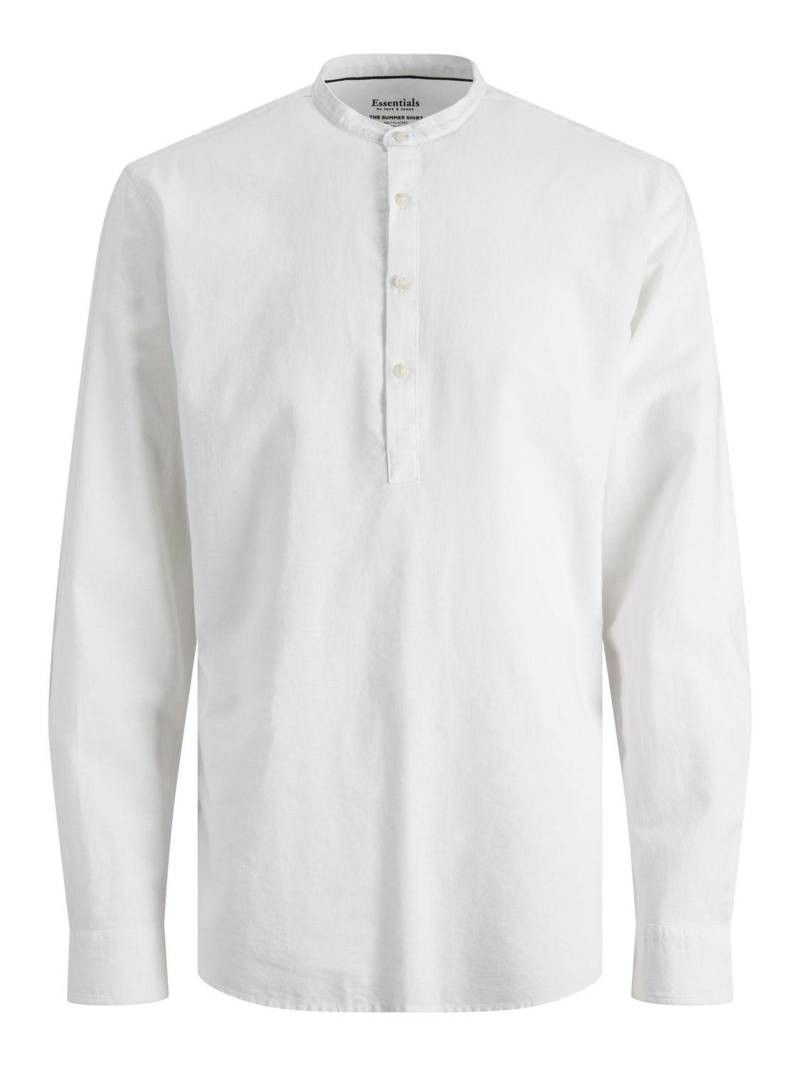 JACK&JONES - JJESUMMER TUNIC LINEN BLEND SHIRT LS SN white - Gr. - M von JACK&JONES