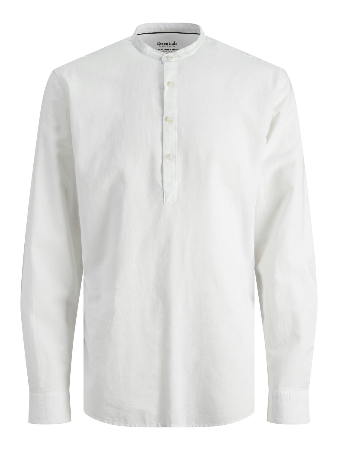 JACK&JONES - JJESUMMER TUNIC LINEN BLEND SHIRT LS SN white - Gr. - XXL von JACK&JONES