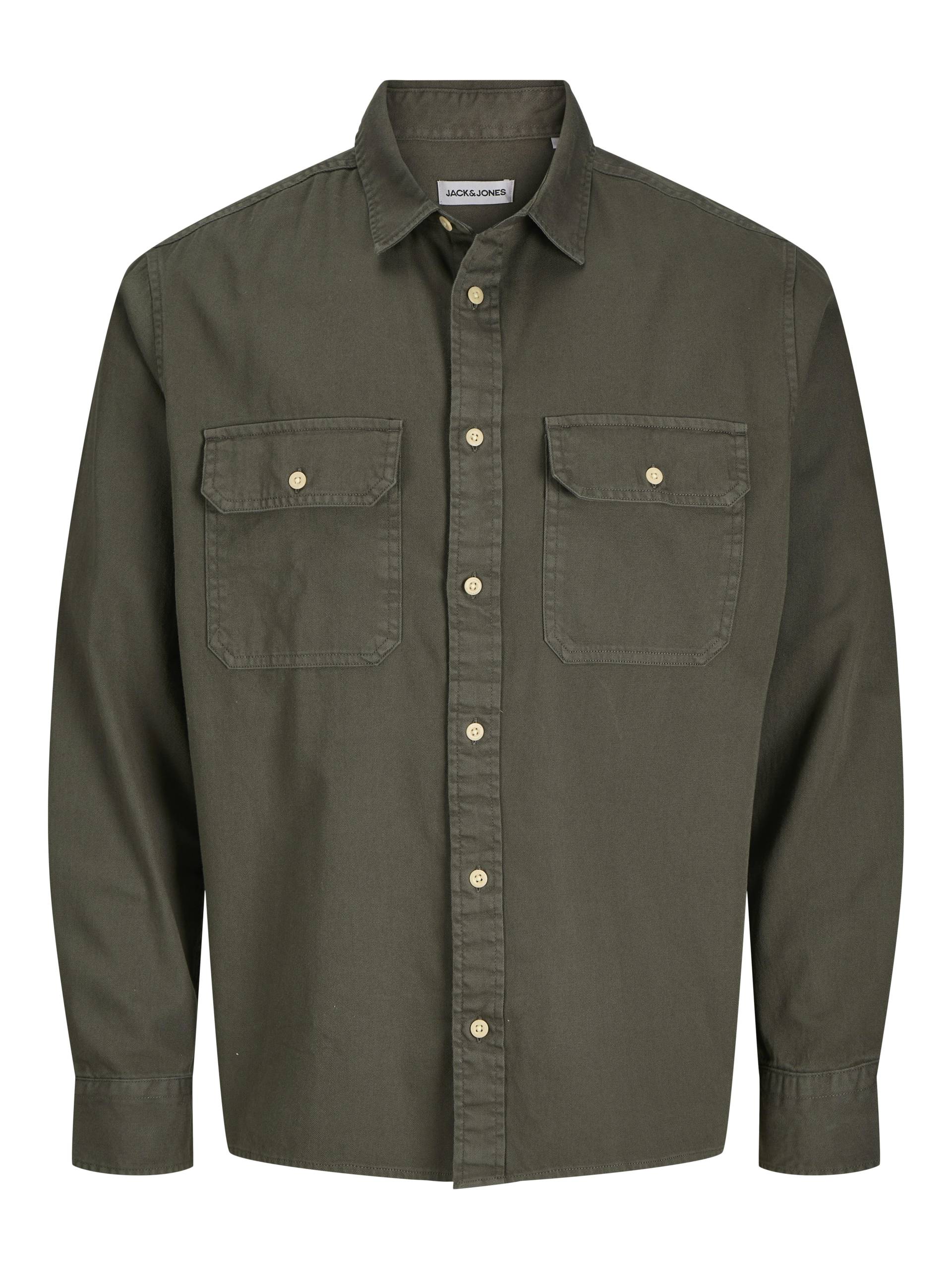 JACK&JONES - JJETRAVIS SHIRT LS NOOS dusty olive - Gr. - L von JACK&JONES