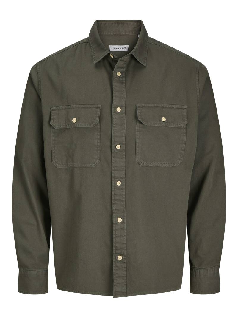 JACK&JONES - JJETRAVIS SHIRT LS NOOS dusty olive - Gr. - S von JACK&JONES