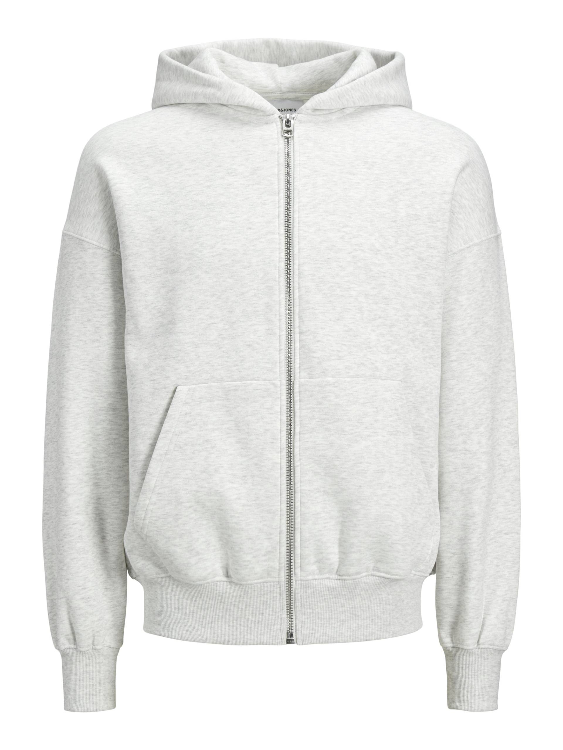 JACK&JONES - JJEURBAN EDGE SWEAT ZIP HOOD NOOS white melange - Gr. - S von JACK&JONES