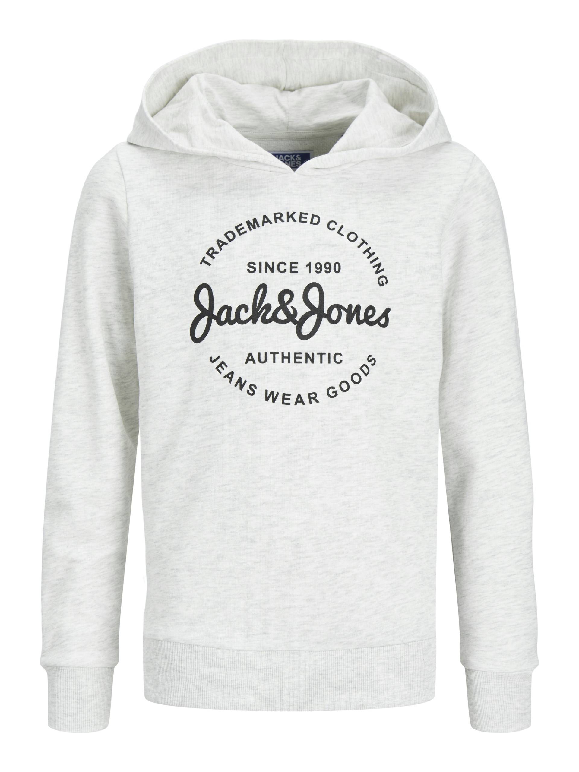 JACK&JONES - JJFOREST SWEAT HOOD JNR white melange - Gr. - 152 von JACK&JONES
