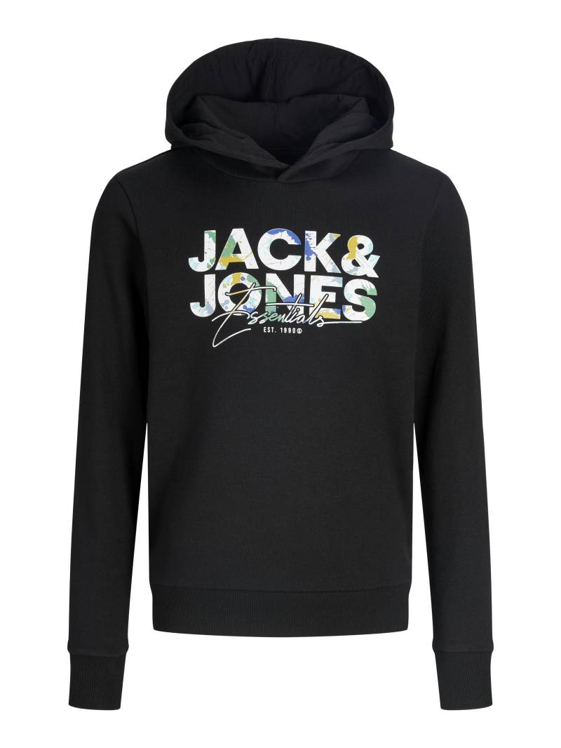 JACK&JONES - JJGEPLAS SWEAT HOOD JNR black - Gr. - 164 von JACK&JONES