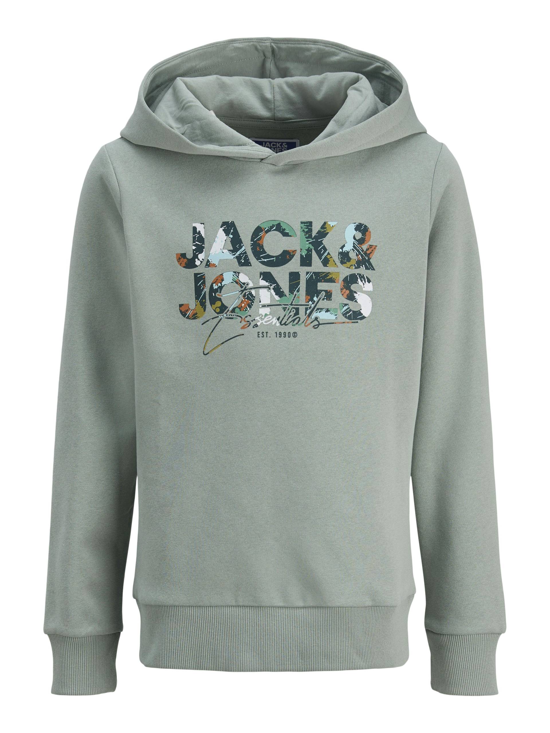 JACK&JONES - JJGEPLAS SWEAT HOOD JNR iceberg green - Gr. - 164 von JACK&JONES
