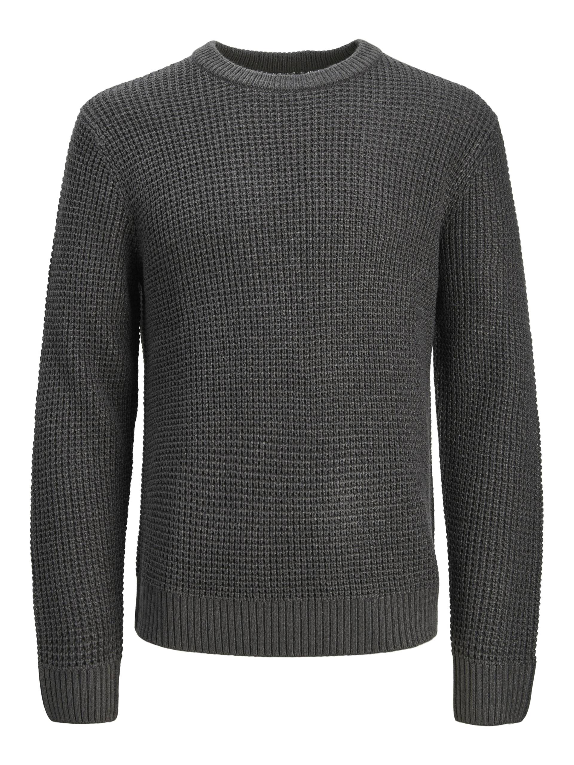 JACK&JONES - JJGLOBAL KNIT CREW NECK asphalt - Gr. - XL von JACK&JONES