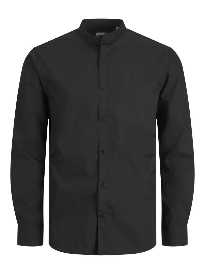 JACK&JONES - JJJOE SHIRT LS PLAIN MAO black - Gr. - L von JACK&JONES