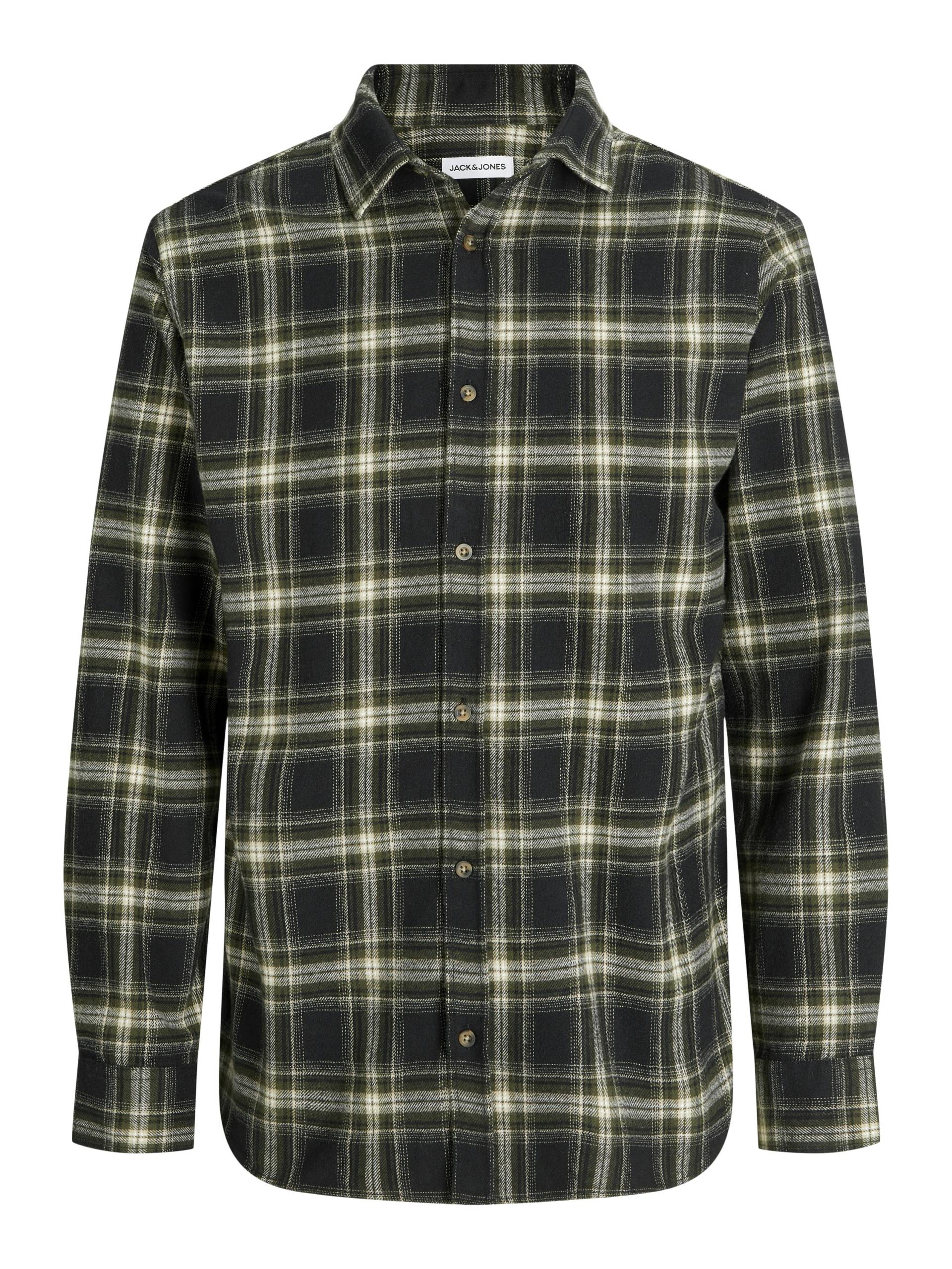JACK&JONES - JJJOSHUA CHECK SHIRT LS black - Gr. - XL von JACK&JONES