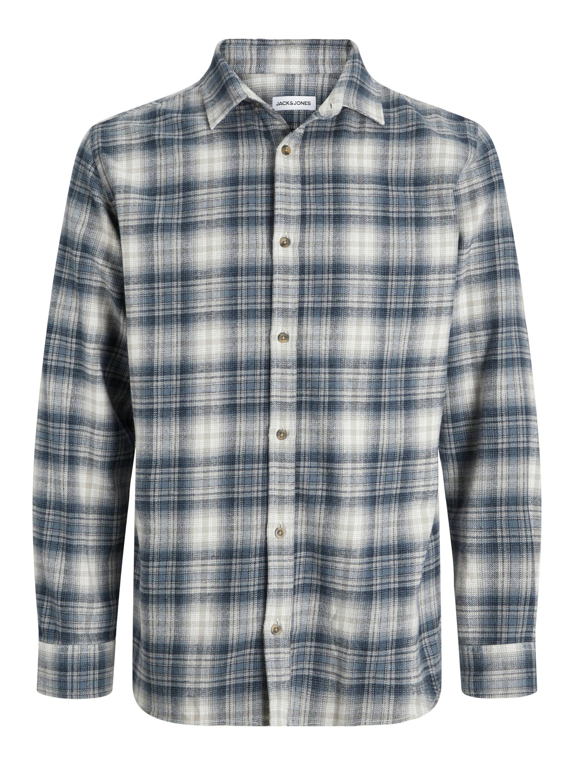 JACK&JONES - JJJOSHUA CHECK SHIRT LS stormy weather - Gr. - L von JACK&JONES