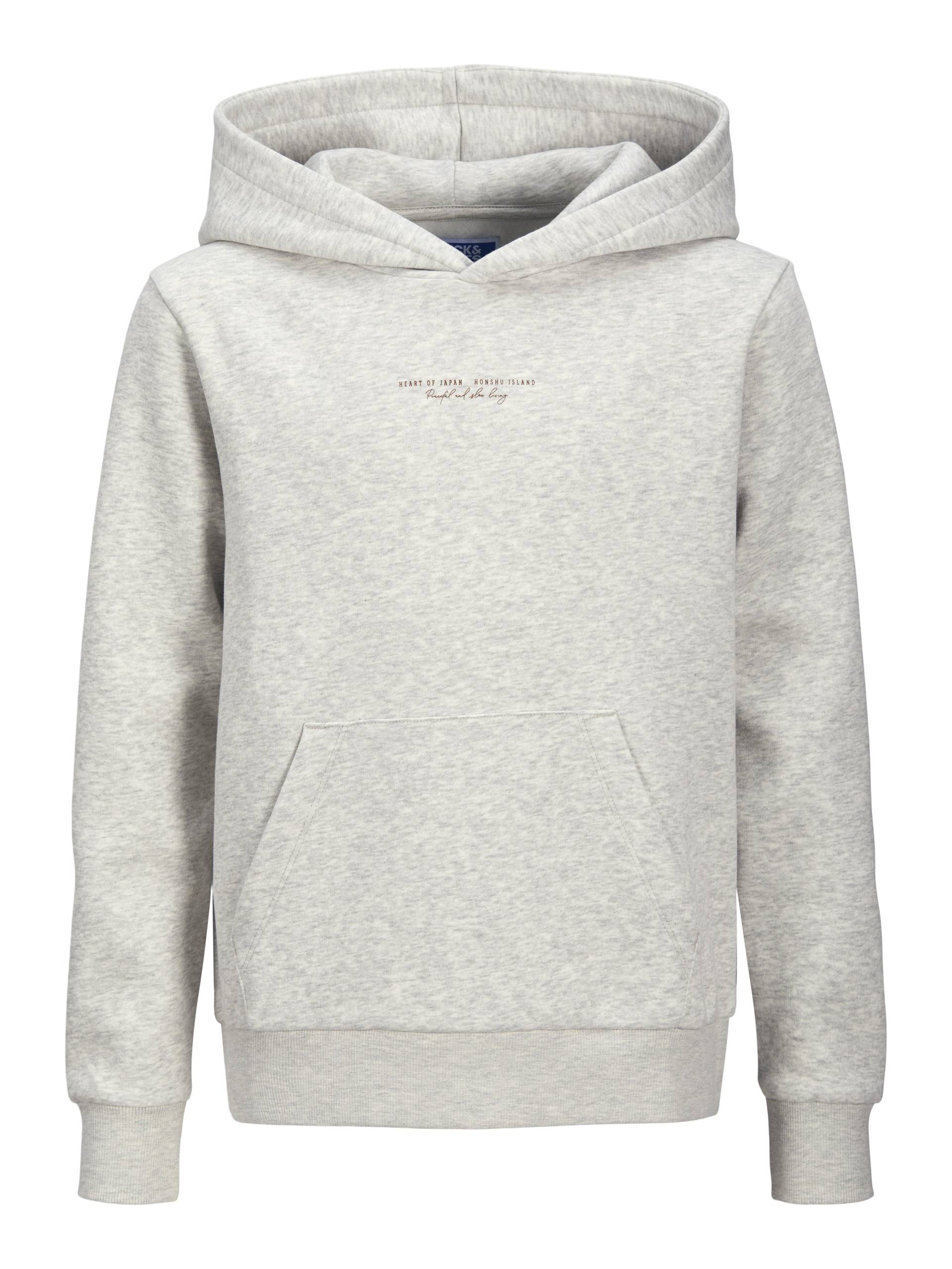 JACK&JONES - JJKENJI SWEAT HOOD JNR white melange - Gr. - 164 von JACK&JONES