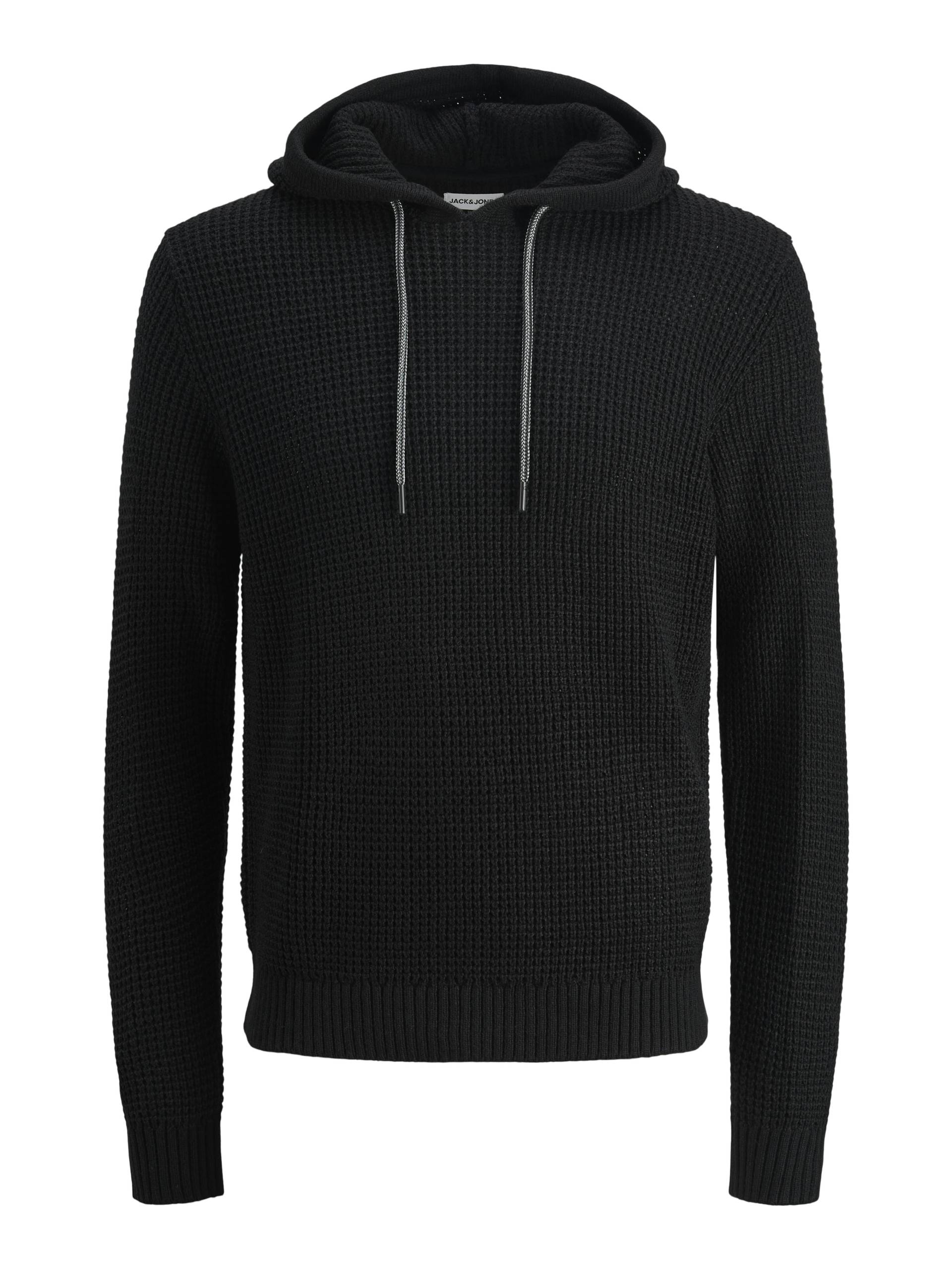 JACK&JONES - JJLINK KNIT HOODIE black - Gr. - L von JACK&JONES