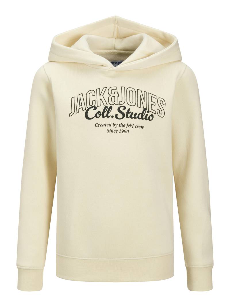 JACK&JONES - JJMAKOTO SWEAT HOOD JNR antique white - Gr. - 176 von JACK&JONES