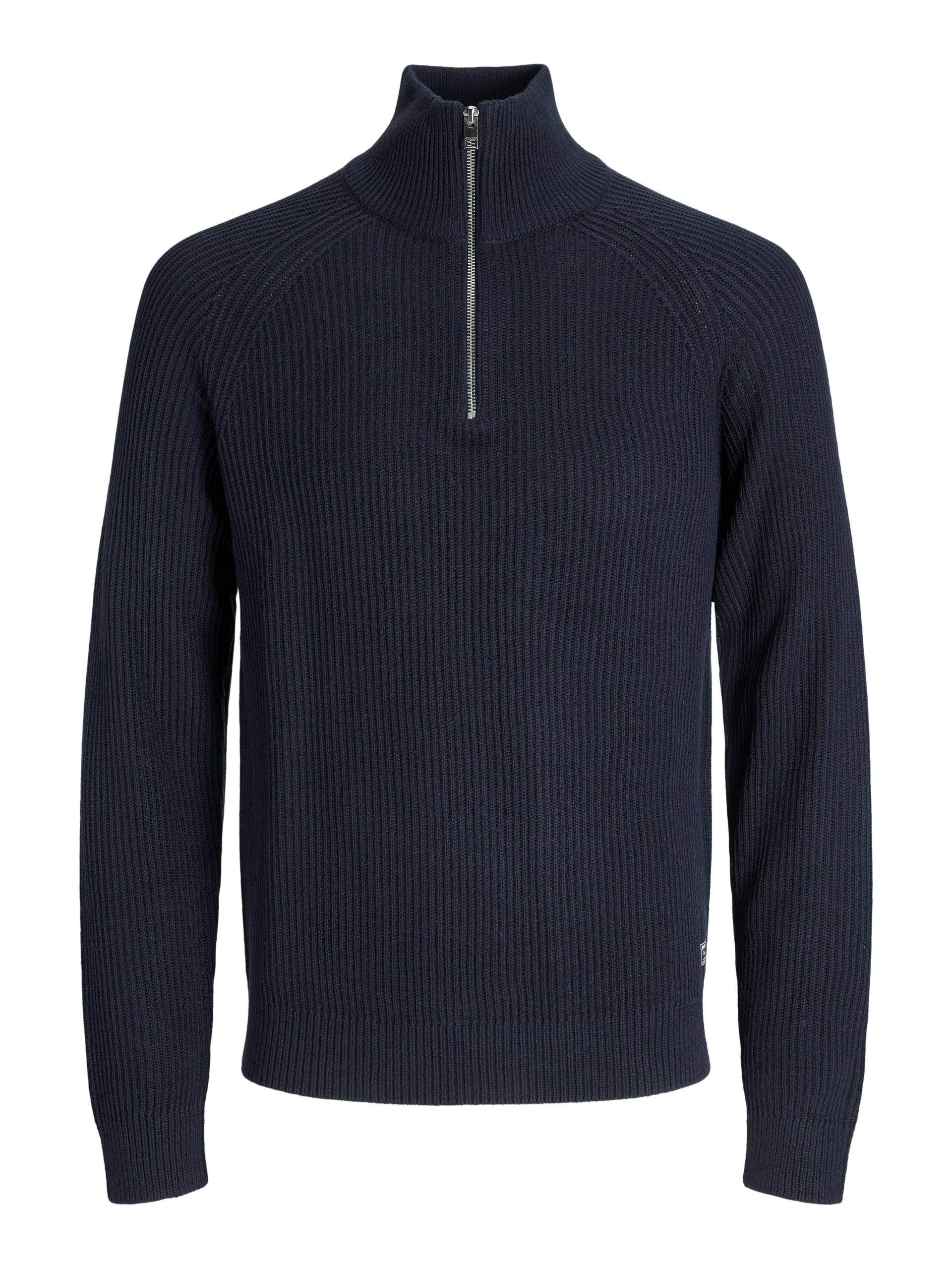 JACK&JONES - JJPANNEL KNIT HALF ZIP AW25 sky captain - Gr. - M von JACK&JONES