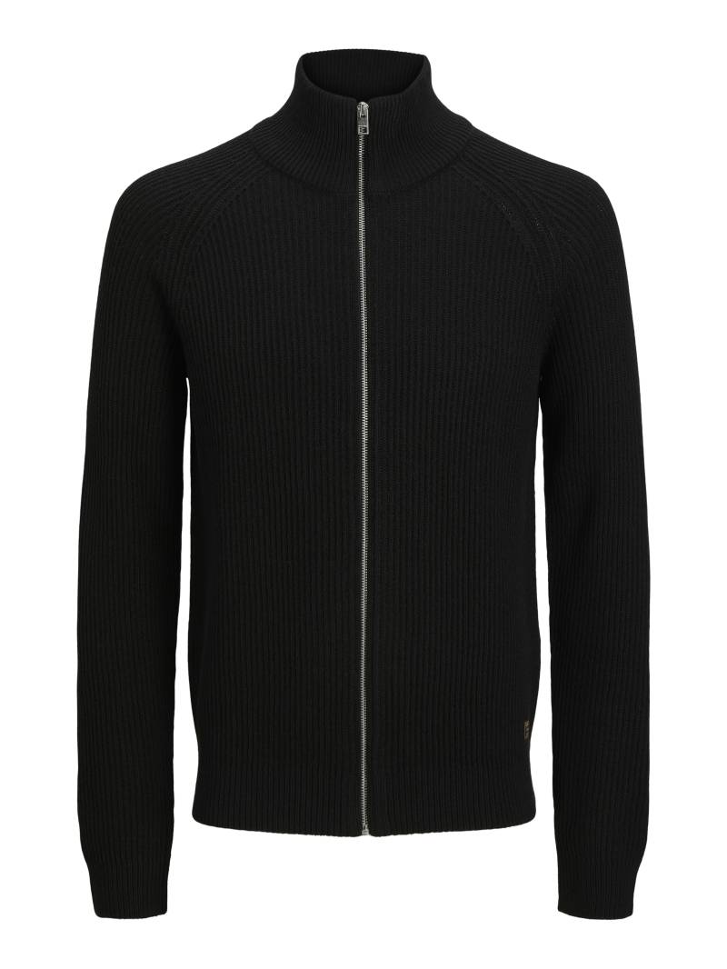 JACK&JONES - JJPANNEL KNIT ZIP CARDIGAN AW25 black - Gr. - XXL von JACK&JONES