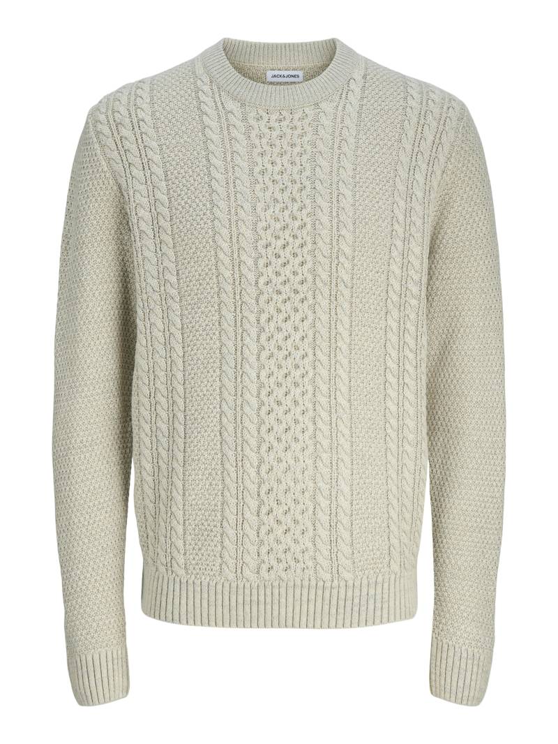 JACK&JONES - JJPAUL KNIT CREW NECK white melange - Gr. - L von JACK&JONES