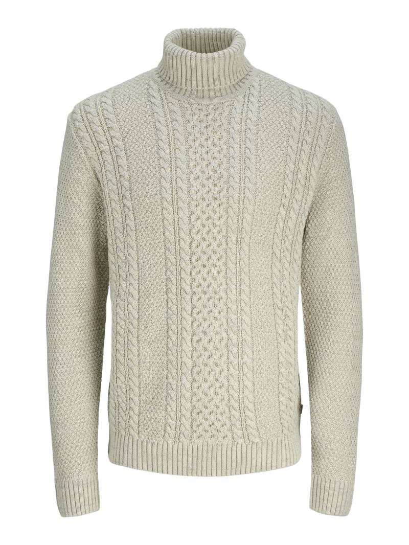 JACK&JONES - JJPAUL KNIT ROLL NECK white melange - Gr. - XL von JACK&JONES