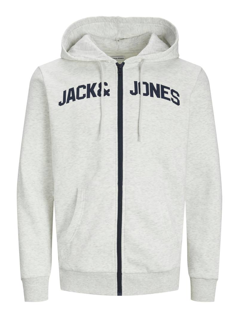 JACK&JONES - JJROUX SWEAT ZIP HOOD white melange - Gr. - L von JACK&JONES