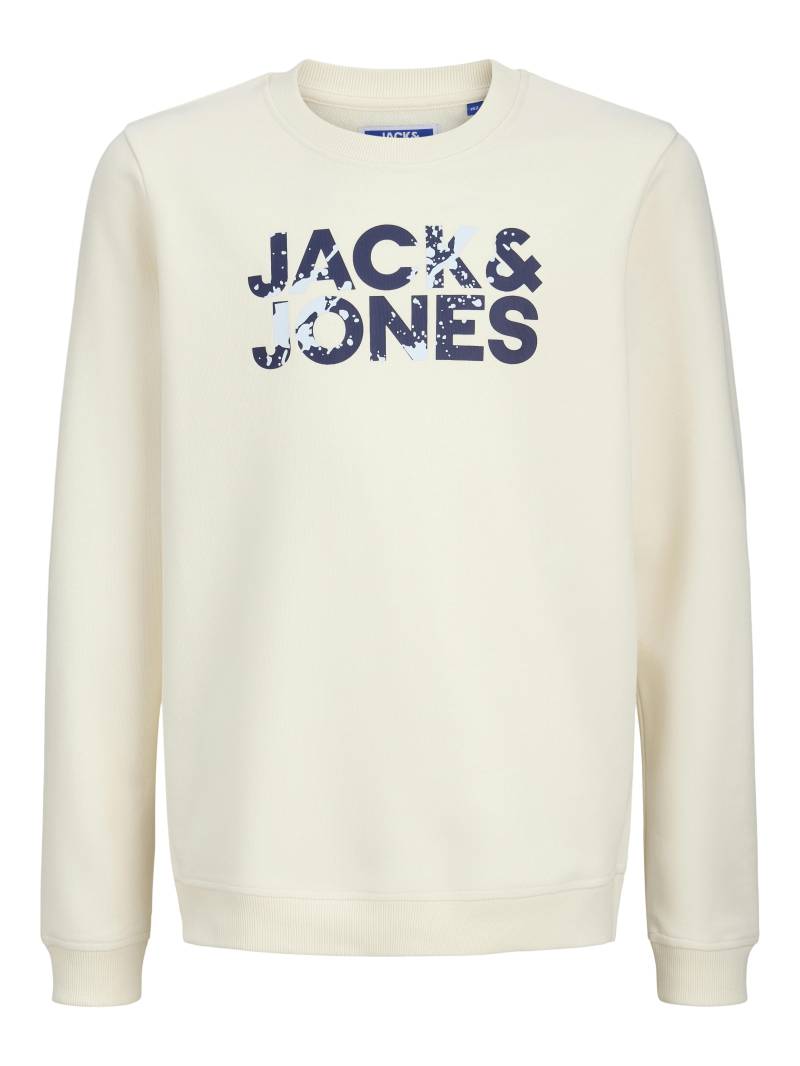JACK&JONES - JJSTYD CORP SPLASH SWEAT CREW N. LN JNR antique white - Gr. - 152 von JACK&JONES