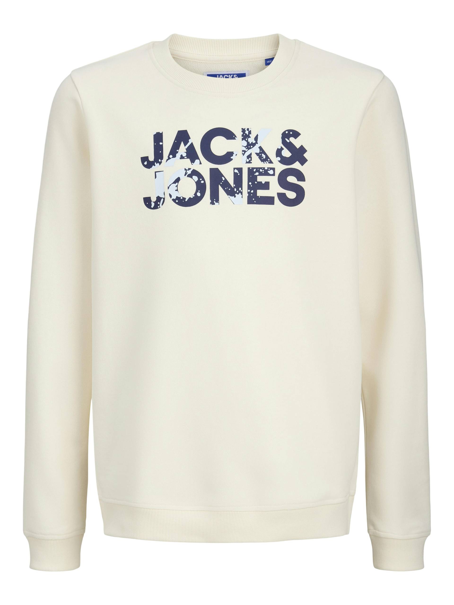 JACK&JONES - JJSTYD CORP SPLASH SWEAT CREW N. LN JNR antique white - Gr. - 164 von JACK&JONES