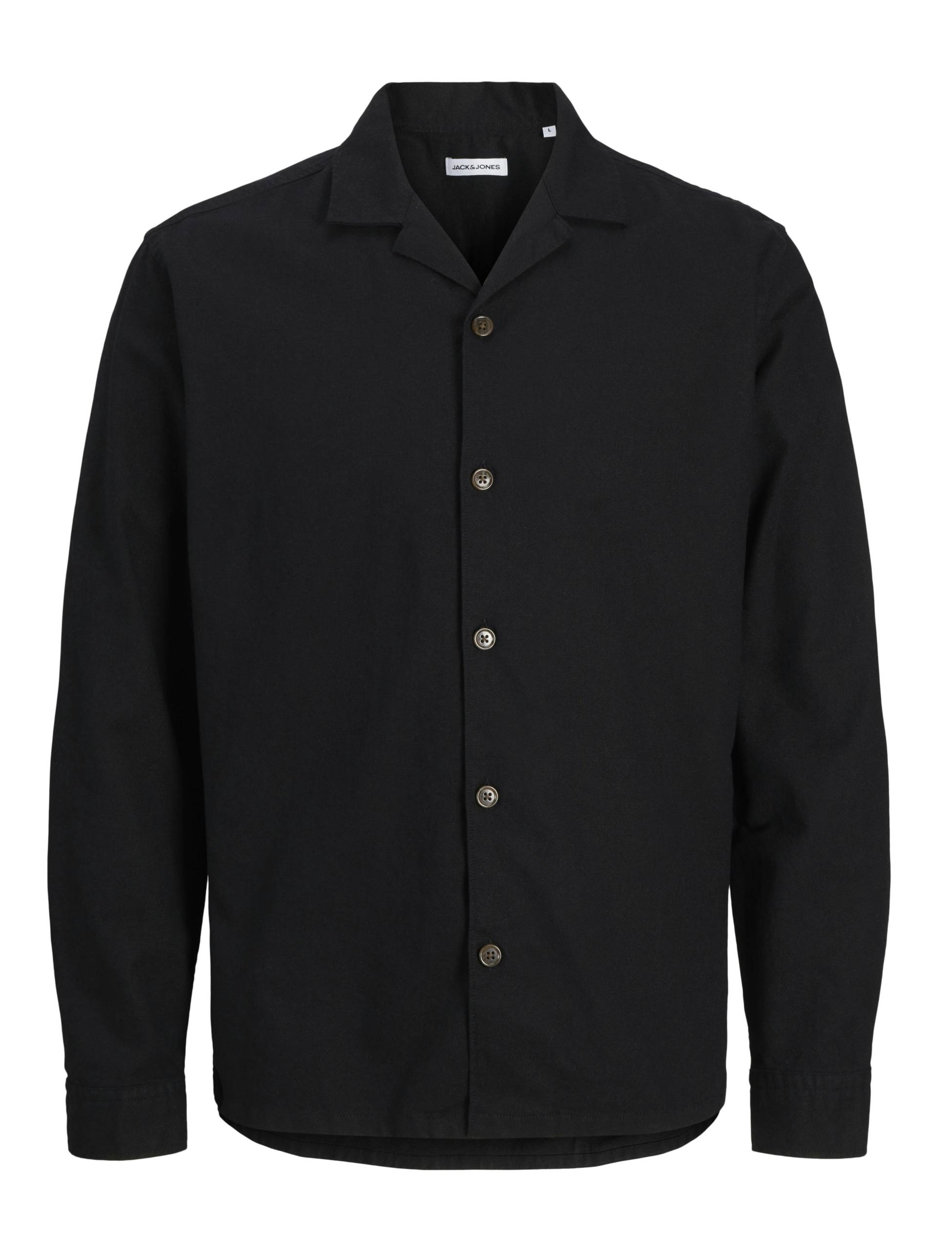 JACK&JONES - JJSUMMER RESORT SHIRT LS black - Gr. - M von JACK&JONES