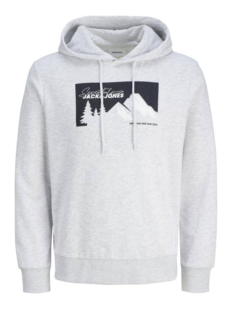 JACK&JONES - JJSUN SWEAT HOOD white melange - Gr. - M von JACK&JONES