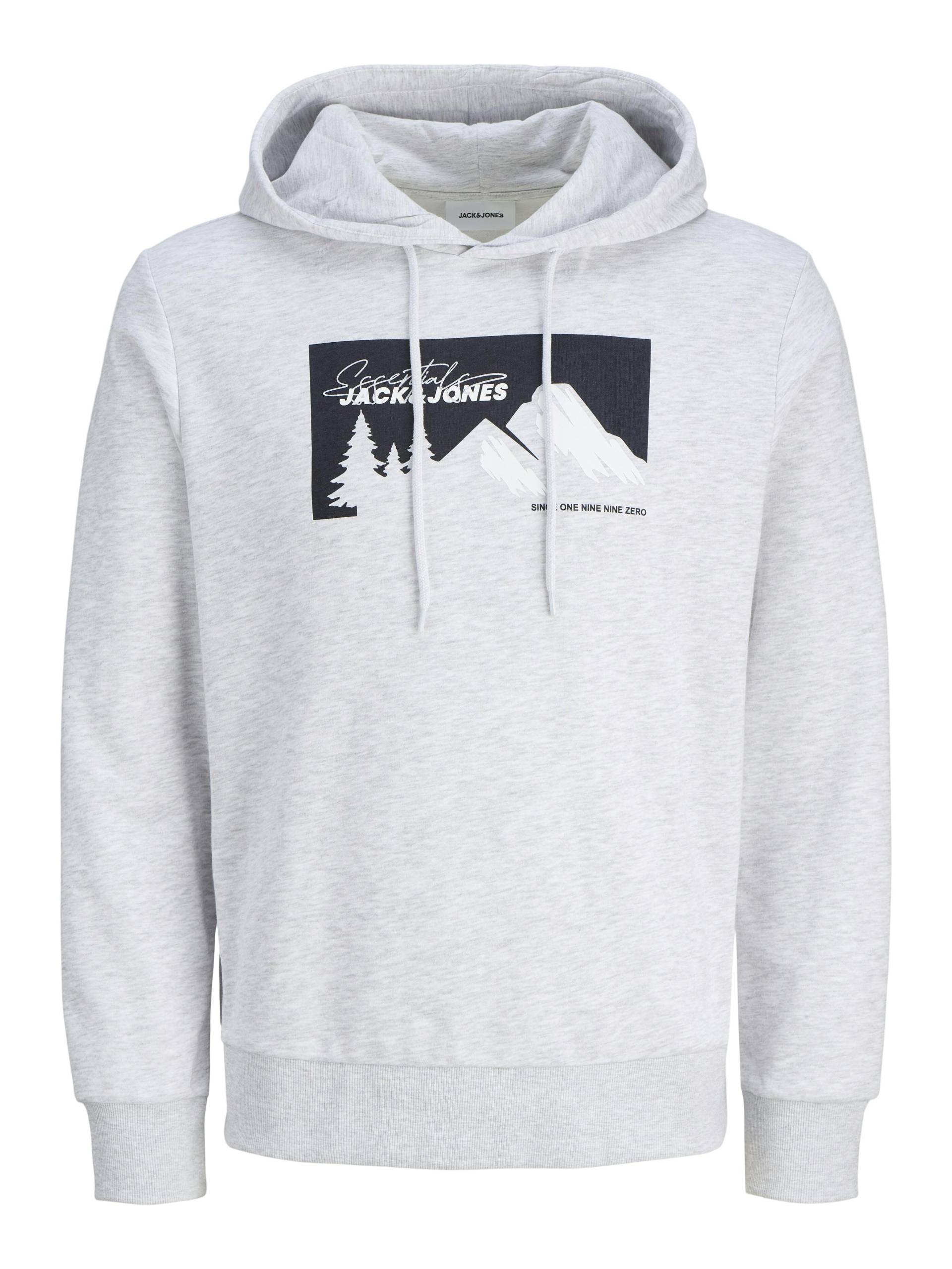 JACK&JONES - JJSUN SWEAT HOOD white melange - Gr. - XL von JACK&JONES