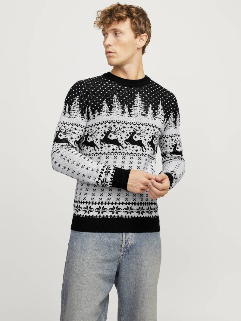 JACK&JONES - JJXMAS GABRIEL KNIT CREW NECK cloud dancer - Gr. - L von JACK&JONES