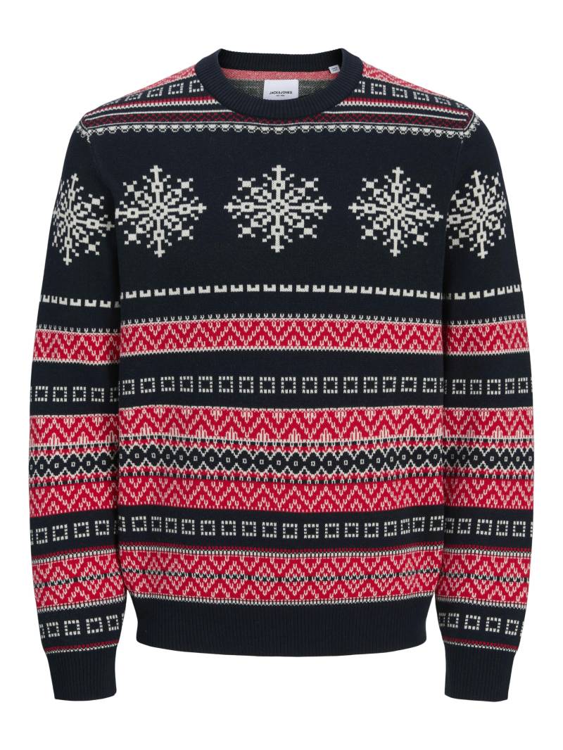 JACK&JONES - JJXMAS NOEL KNIT CREW NECK sky captain - Gr. - XXL von JACK&JONES