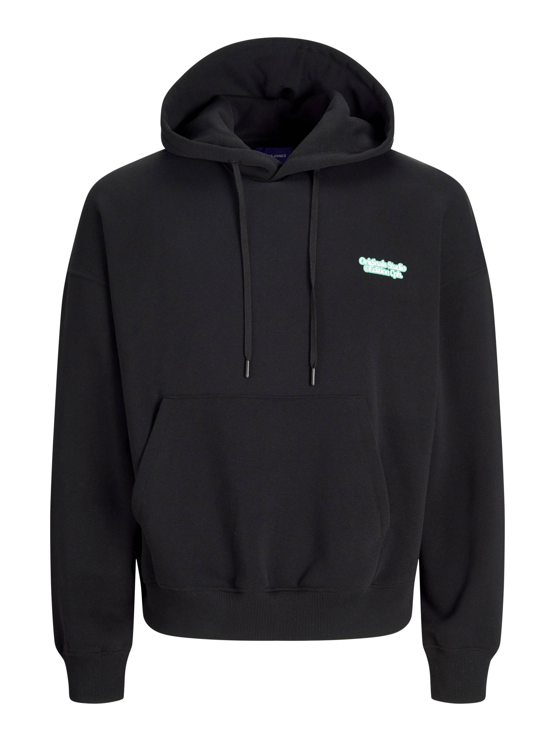 JACK&JONES - JORASTORIA SWEAT HOOD black - Gr. - L von JACK&JONES
