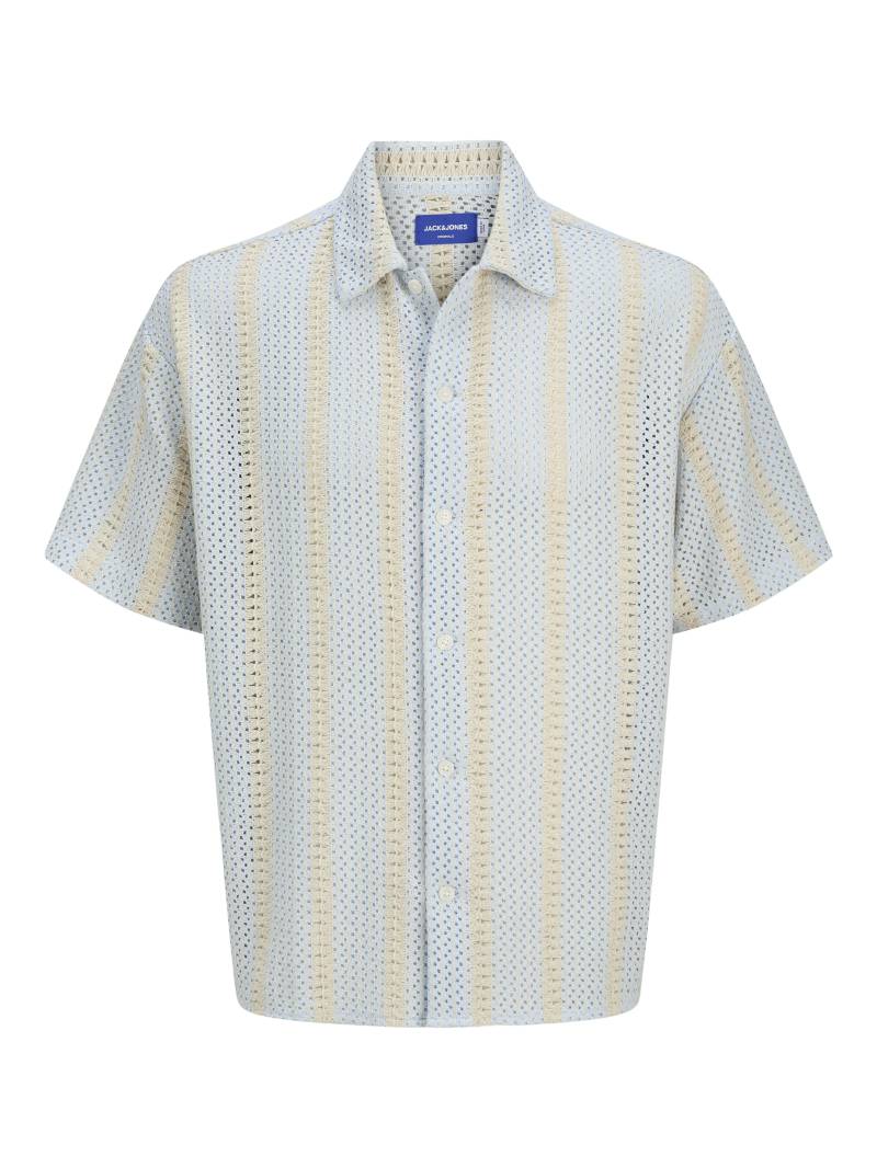 JACK&JONES - JORBELLAGIO CROCHET SHIRT SS SN skyway - Gr. - S von JACK&JONES