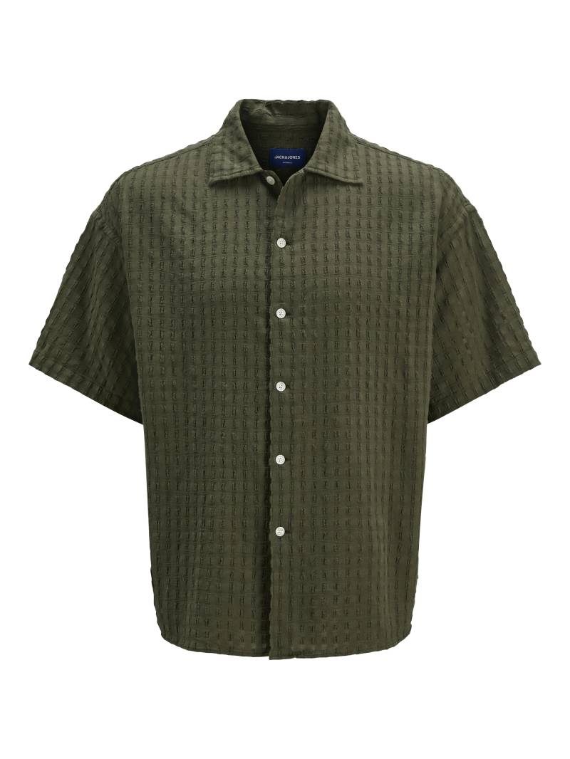 JACK&JONES - JORBELLAGIO SEERSUCKER SHIRT SS olive night - Gr. - XL von JACK&JONES