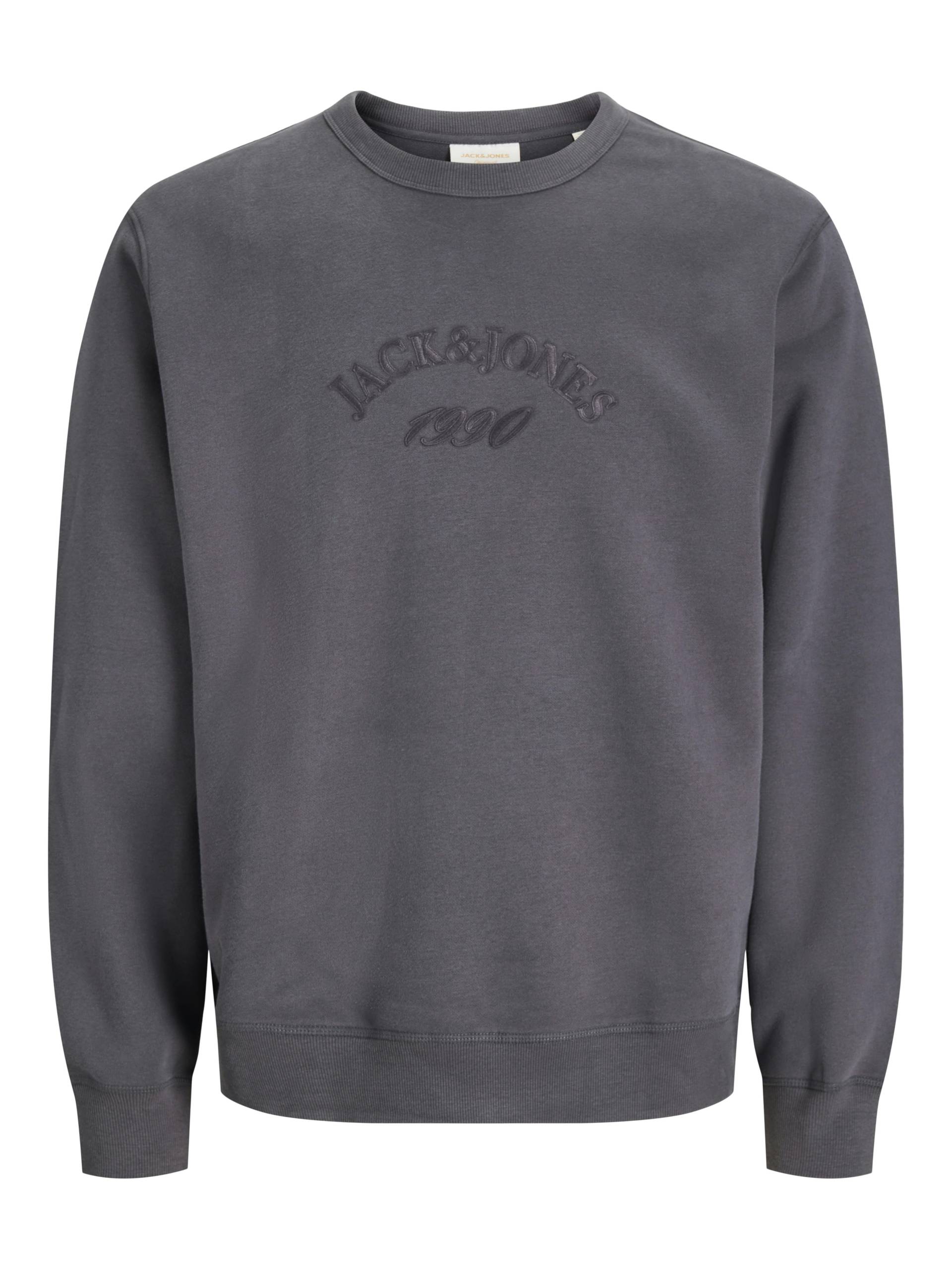 JACK&JONES - JORBLEECKER BRANDING SWEAT CREW BF asphalt - Gr. - L von JACK&JONES