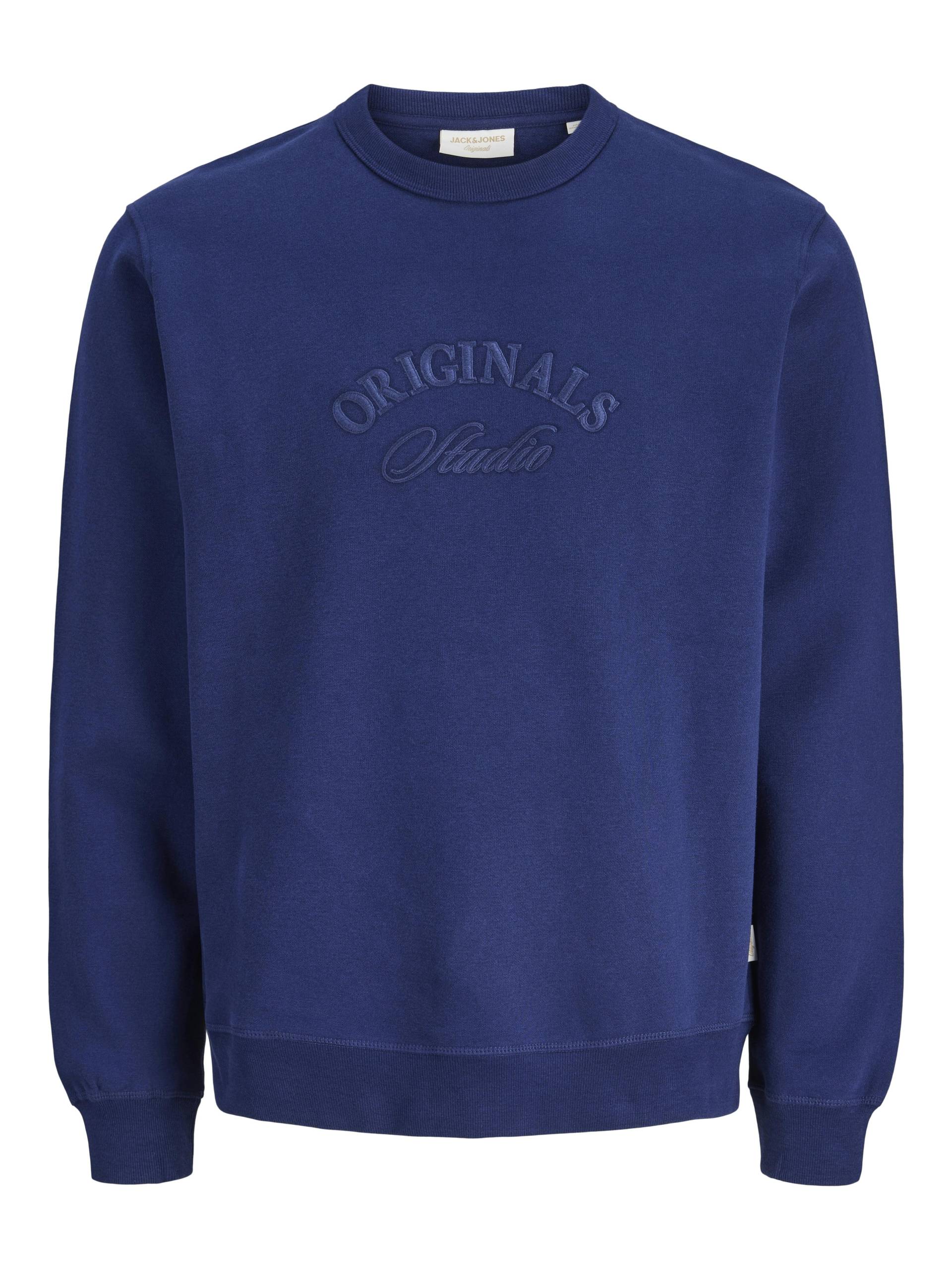 JACK&JONES - JORBLEECKER BRANDING SWEAT CREW BF ocean cavern - Gr. - M von JACK&JONES