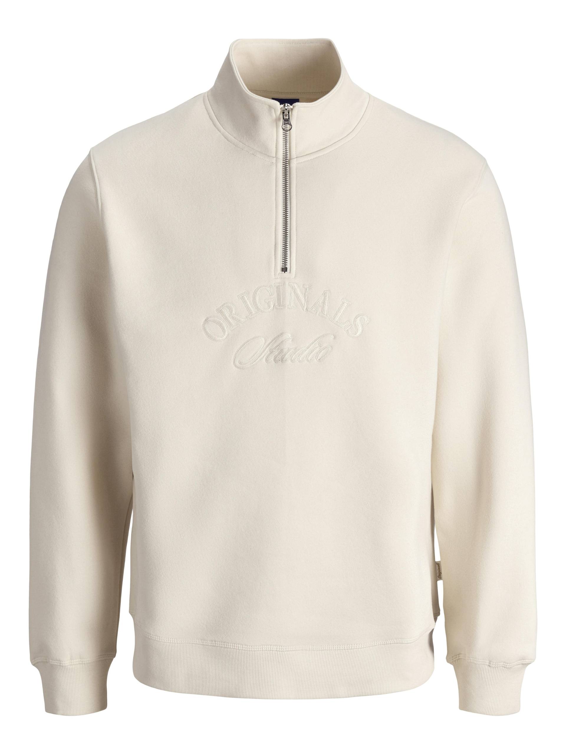 JACK&JONES - JORBLEECKER BRANDING SWEAT HIGH NECK BF antique white - Gr. - XXL von JACK&JONES