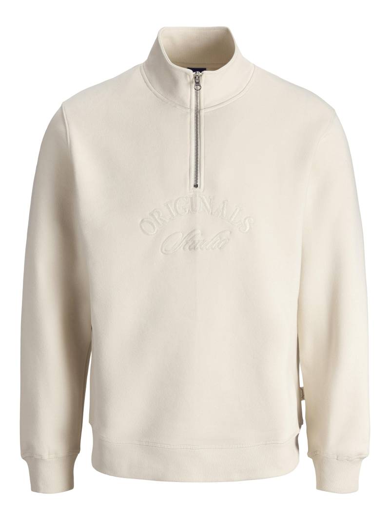 JACK&JONES - JORBLEECKER BRANDING SWEAT HIGH NECK BF antique white - Gr. - XXL von JACK&JONES