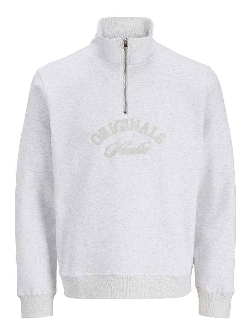 JACK&JONES - JORBLEECKER BRANDING SWEAT HIGH NECK BF bright white - Gr. - L von JACK&JONES