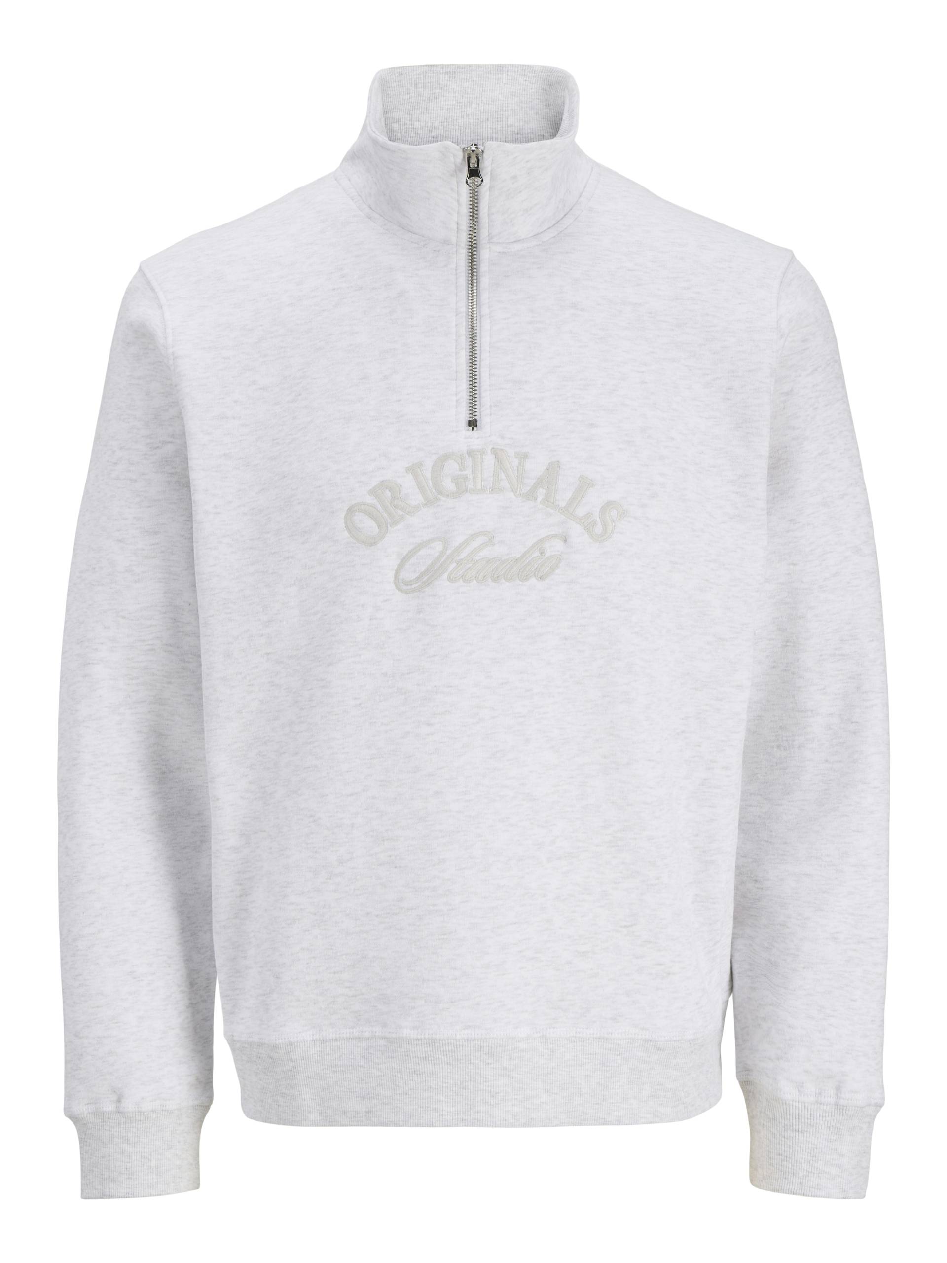 JACK&JONES - JORBLEECKER BRANDING SWEAT HIGH NECK BF bright white - Gr. - S von JACK&JONES