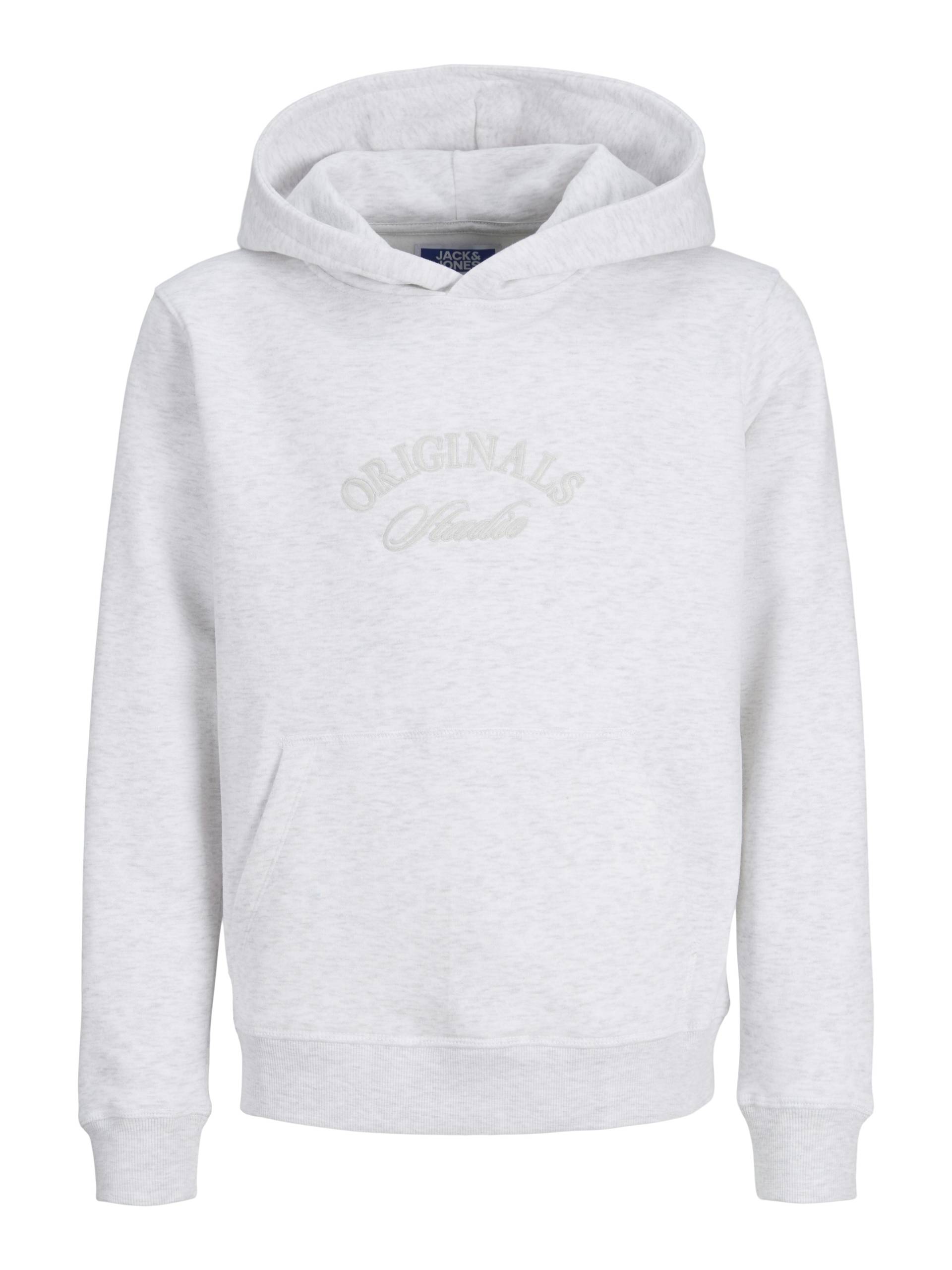 JACK&JONES - JORBLEECKER BRANDING SWEAT HOOD BF JNR bright white - Gr. - 140 von JACK&JONES