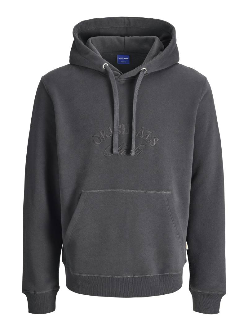 JACK&JONES - JORBLEECKER BRANDING SWEAT HOOD BF asphalt - Gr. - S von JACK&JONES