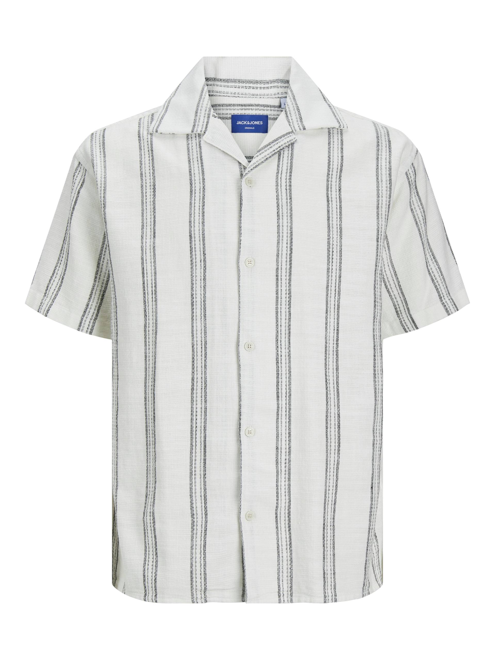 JACK&JONES - JORCABANA STRIPE SHIRT SS SN cloud dancer - Gr. - M von JACK&JONES