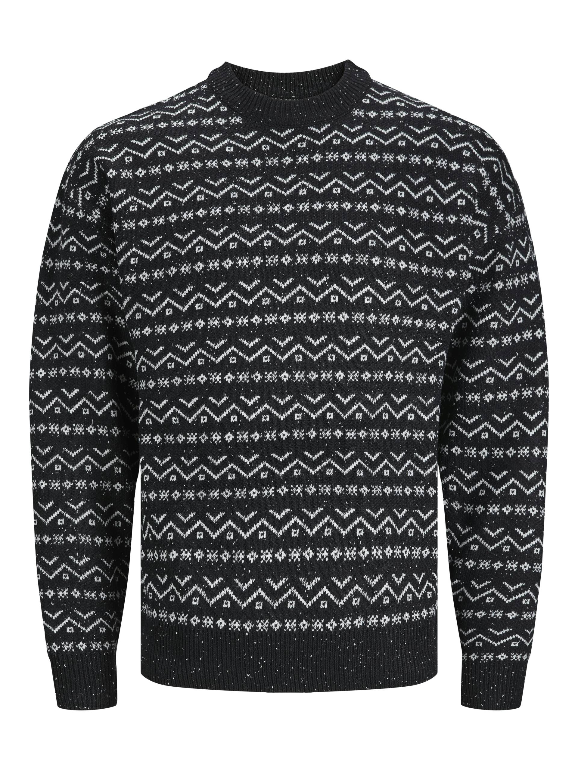 JACK&JONES - JORCOSY KNIT CREW NECK black - Gr. - L von JACK&JONES