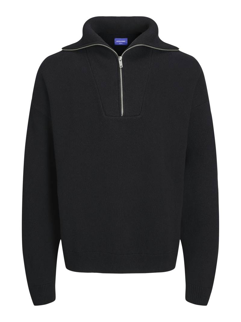 JACK&JONES - JORDIMENSION KNIT HALF ZIP black - Gr. - M von JACK&JONES