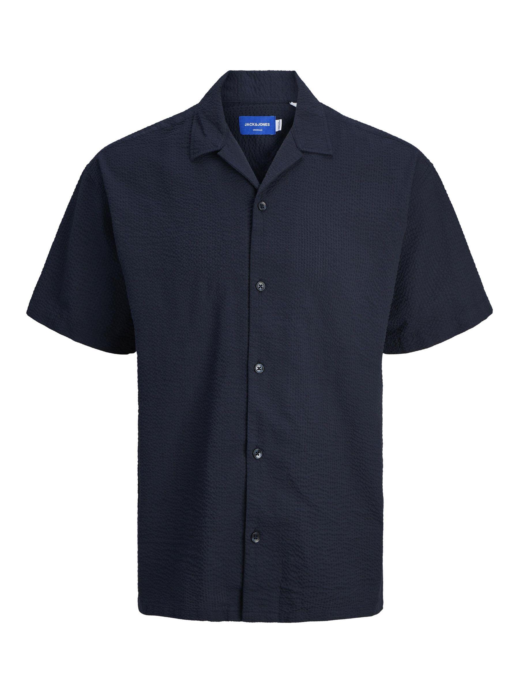 JACK&JONES - JOREASTER PALMA SEERSUCKER SHIRT SS LN sky captain - Gr. - XL von JACK&JONES