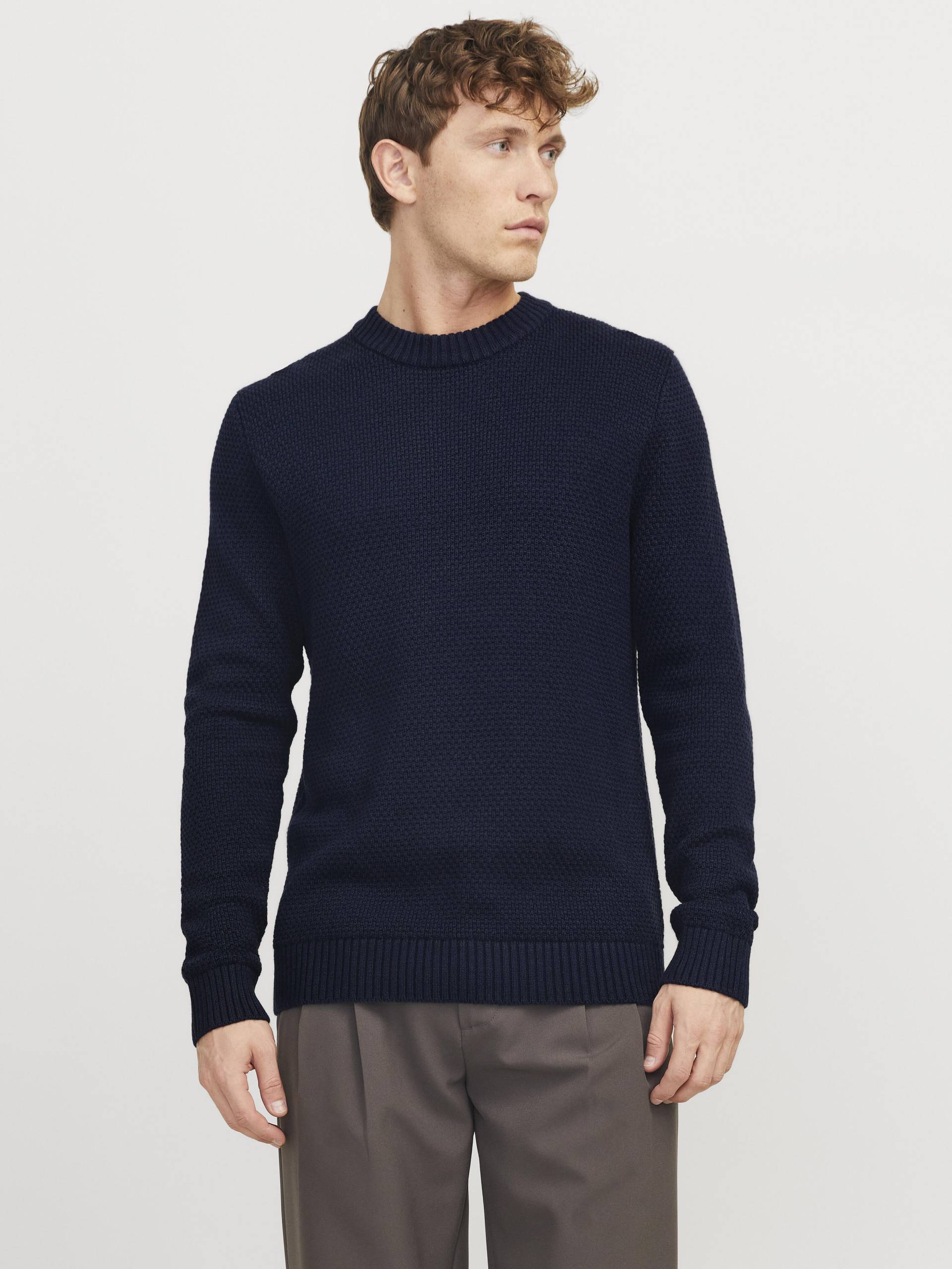 JACK&JONES - JOREATON KNIT CREW NECK BF sky captain - Gr. - XXL von JACK&JONES