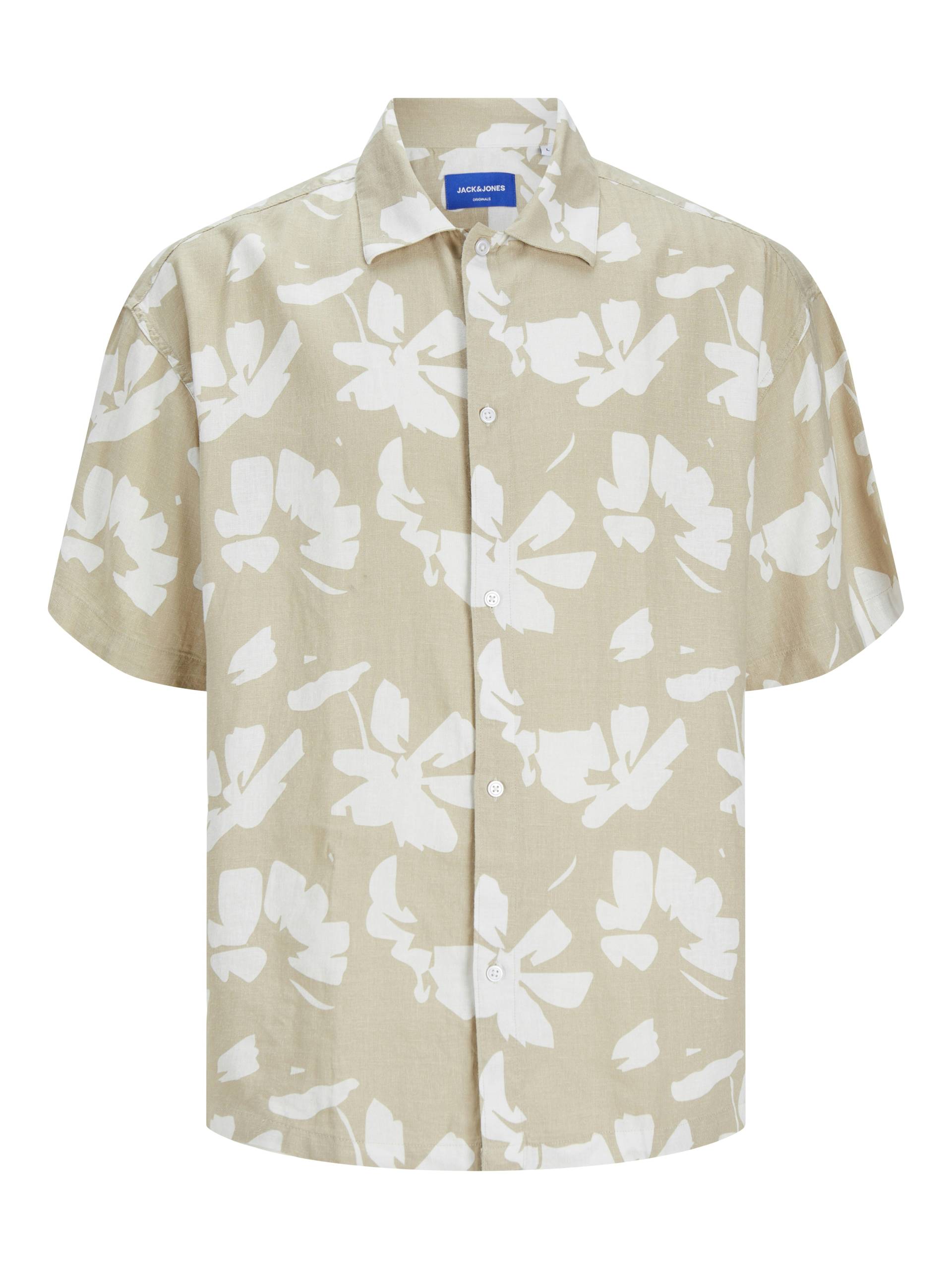 JACK&JONES - JORFARO LINEN AOP OVERSIZED SHIRT SS - Gr. - M von JACK&JONES