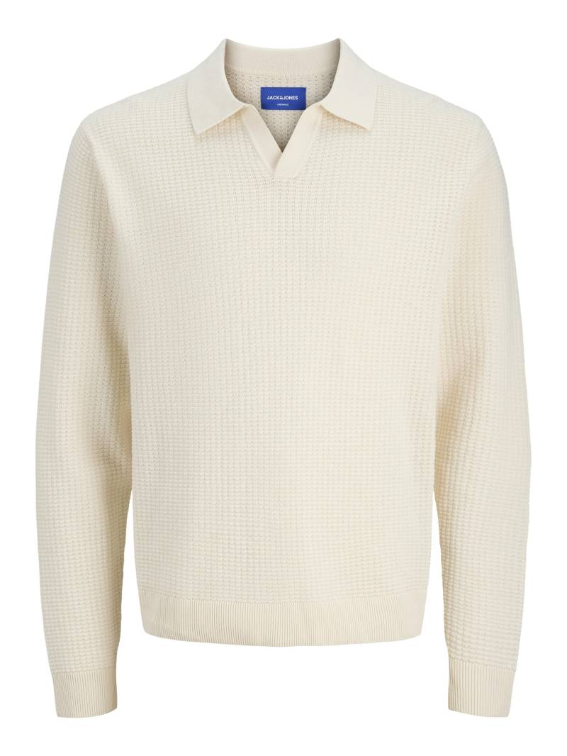 JACK&JONES - JORGREENE KNIT STRUCTURE LS POLO CA sea salt - Gr. - L von JACK&JONES