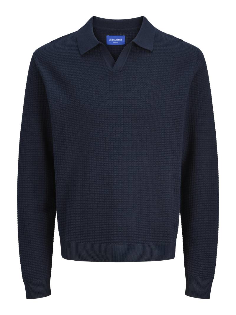 JACK&JONES - JORGREENE KNIT STRUCTURE LS POLO CA sky captain - Gr. - XXL von JACK&JONES