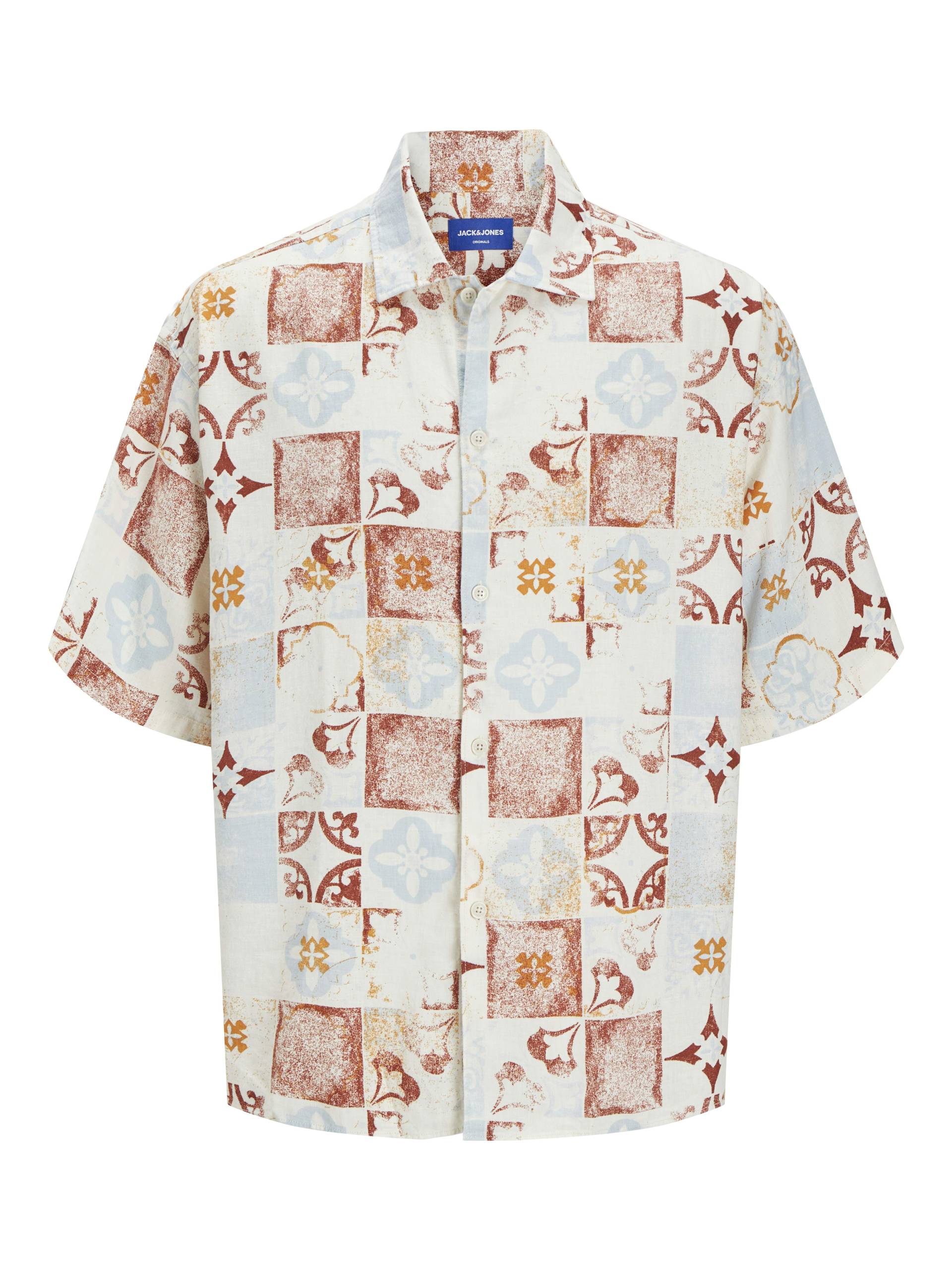JACK&JONES - JORHYDRA AOP SHIRT SS cloud dancer - Gr. - M von JACK&JONES