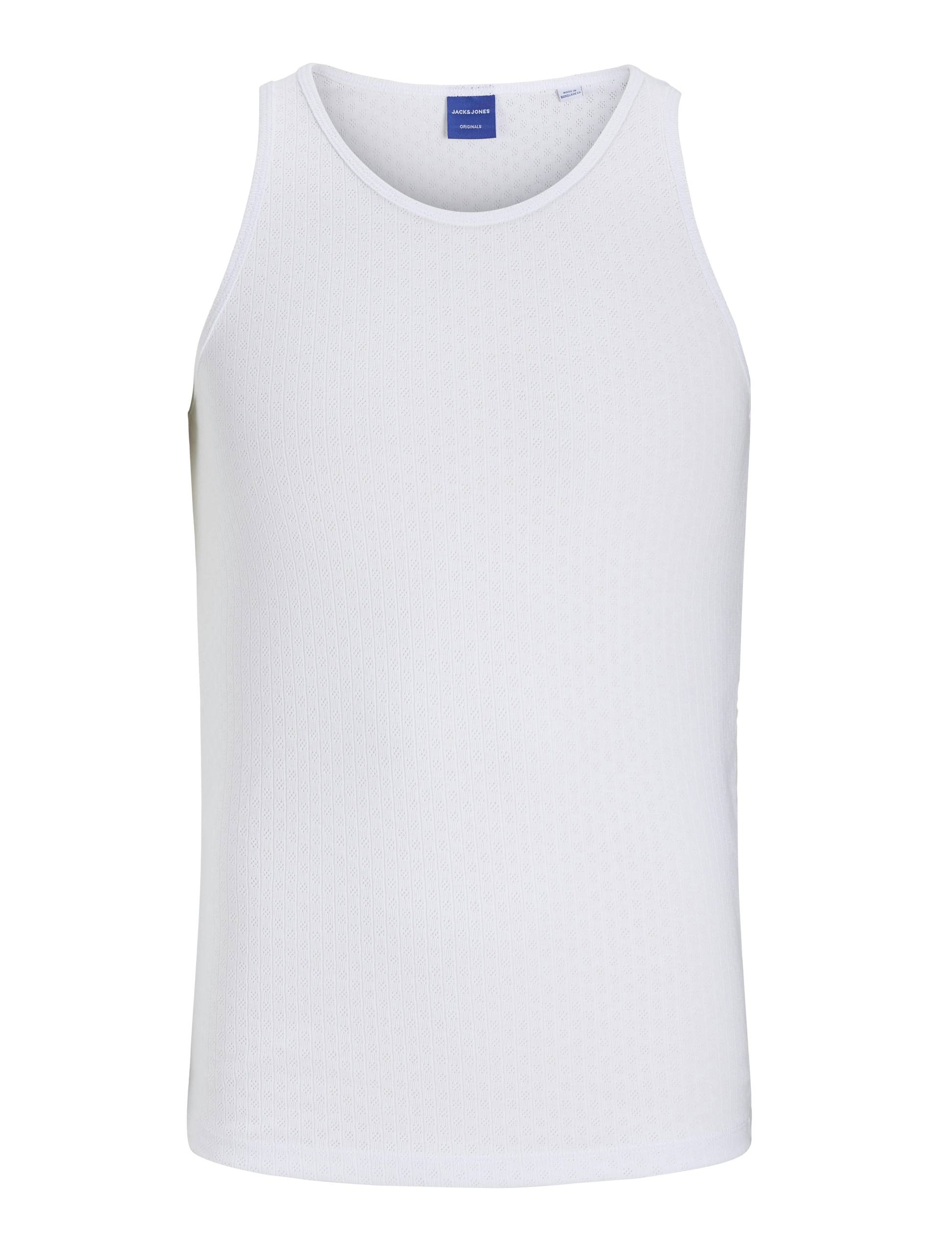 JACK&JONES - JORHYDRA POINTELLE TANK TOP bright white - Gr. - M von JACK&JONES