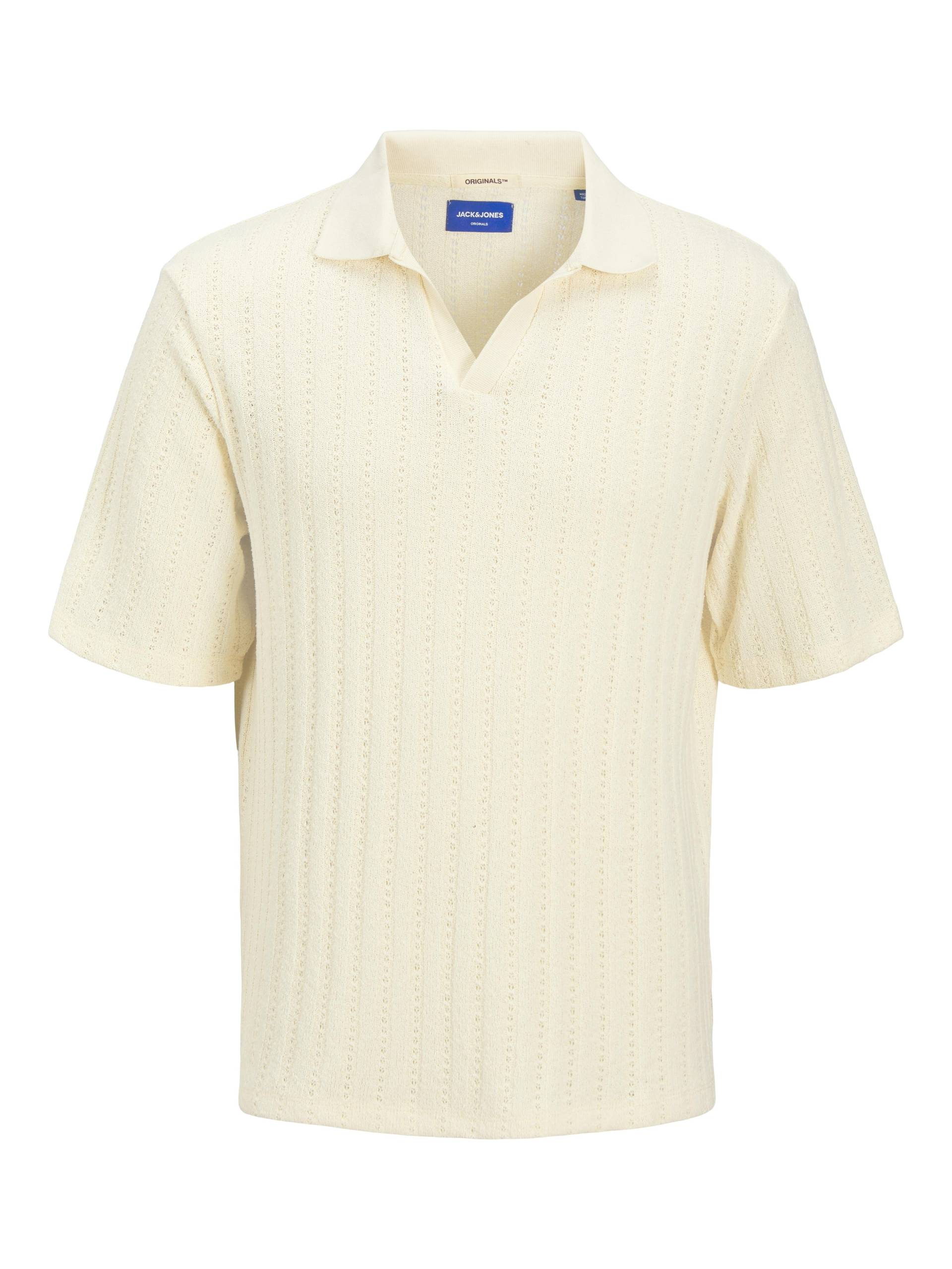 JACK&JONES - JORHYDRA SPLIT NECK POLO antique white - Gr. - XL von JACK&JONES