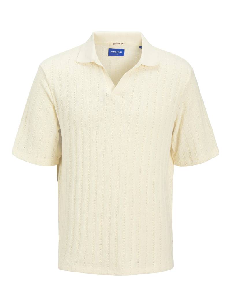 JACK&JONES - JORHYDRA SPLIT NECK POLO antique white - Gr. - XL von JACK&JONES